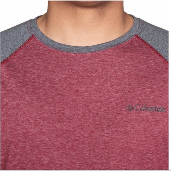 Columbia Men Long Sleeve Raglan Tee - SMALL - Picture 4 of 5